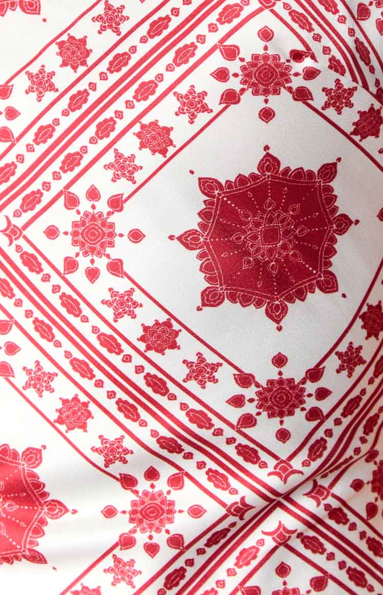 Renesmee Red Tile Print Maxi Dress