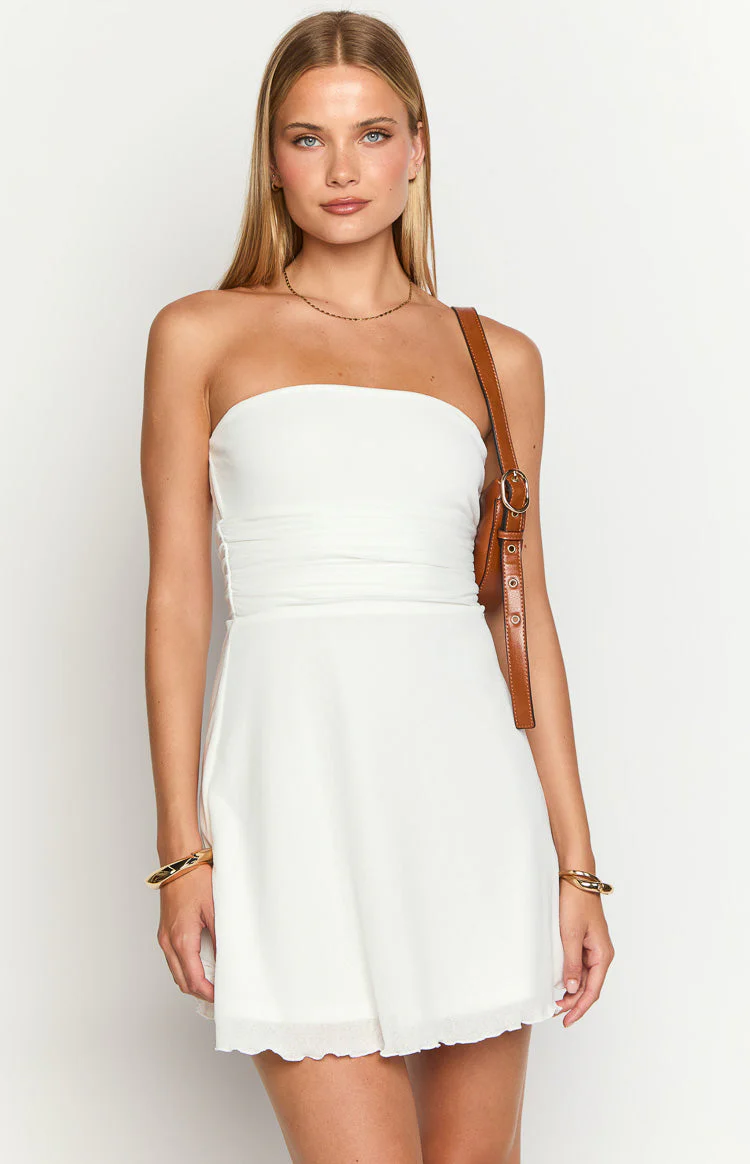 Benji White Strapless Mini Dress