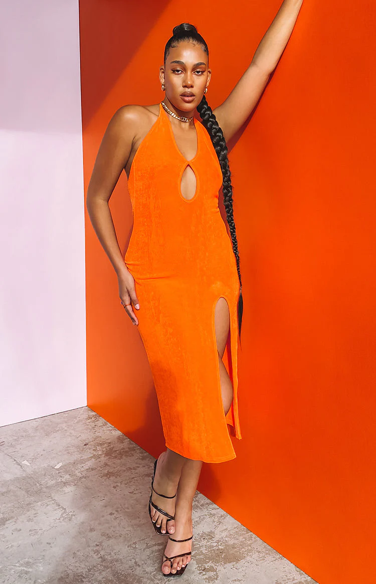 Helena Midi Dress Orange