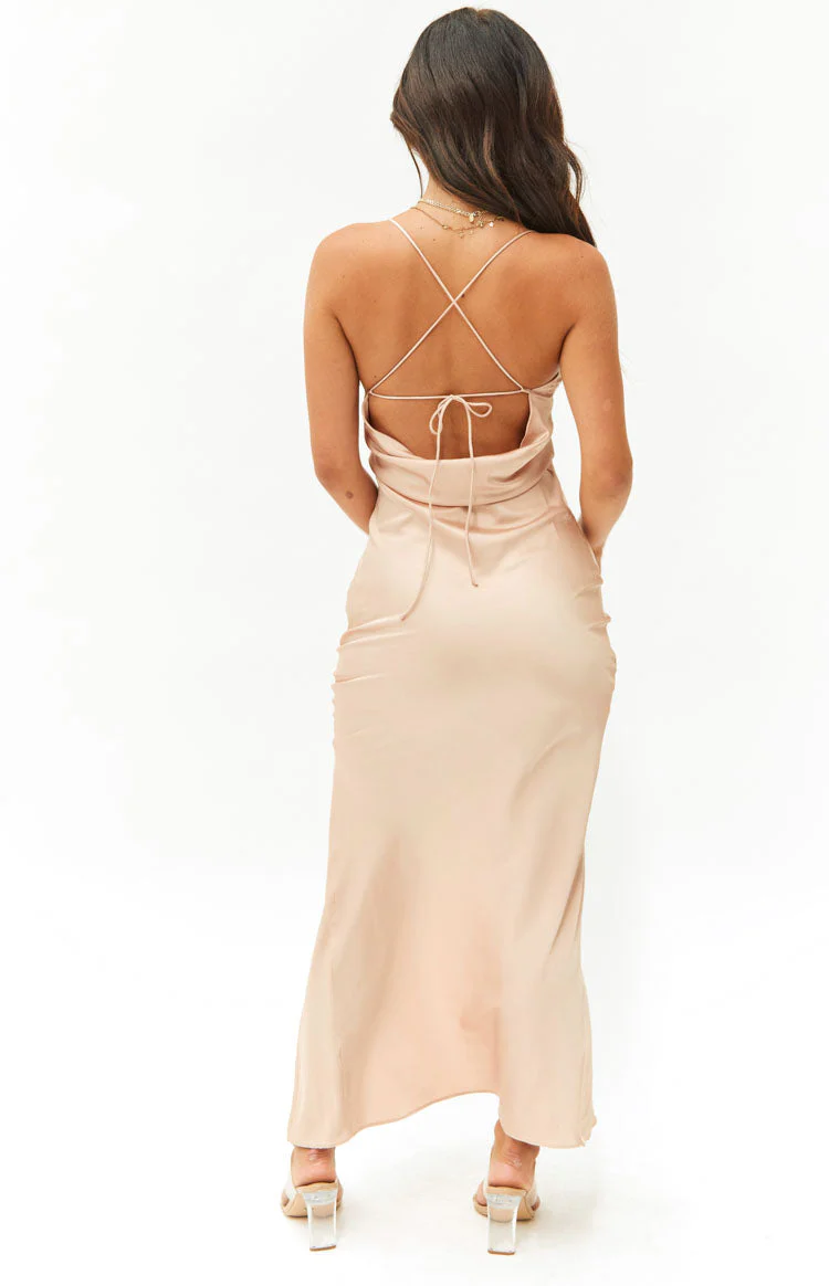 Eternal Champagne Formal Maxi Dress