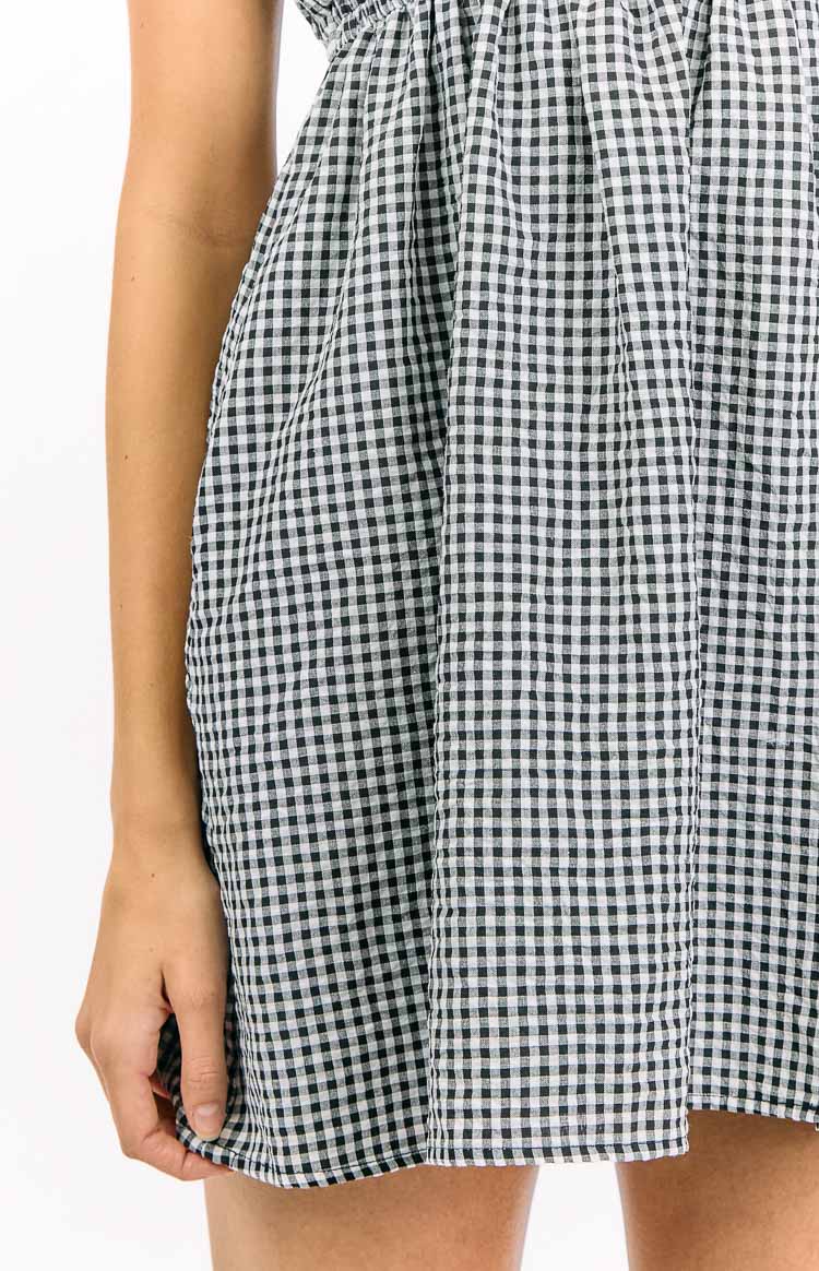 Avara Black Gingham Mini Dress