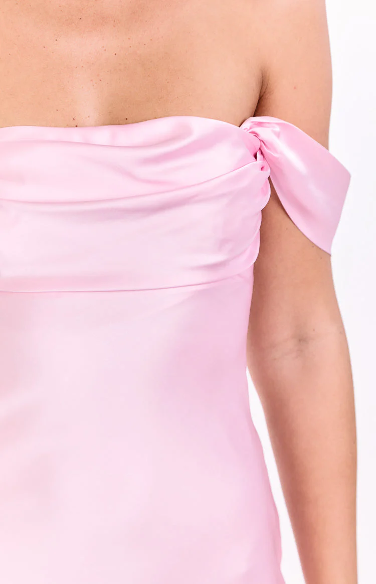 Zoella Light Pink Off The Shoulder Mini Dress