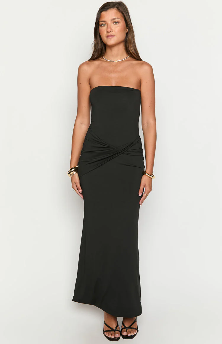 Matilda Black Strapless Maxi Dress