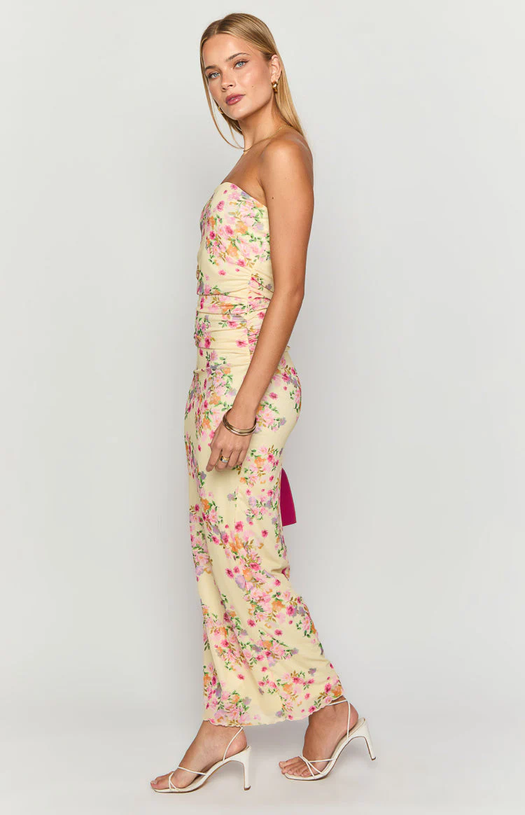 Imogen Yellow Bloom Maxi Dress