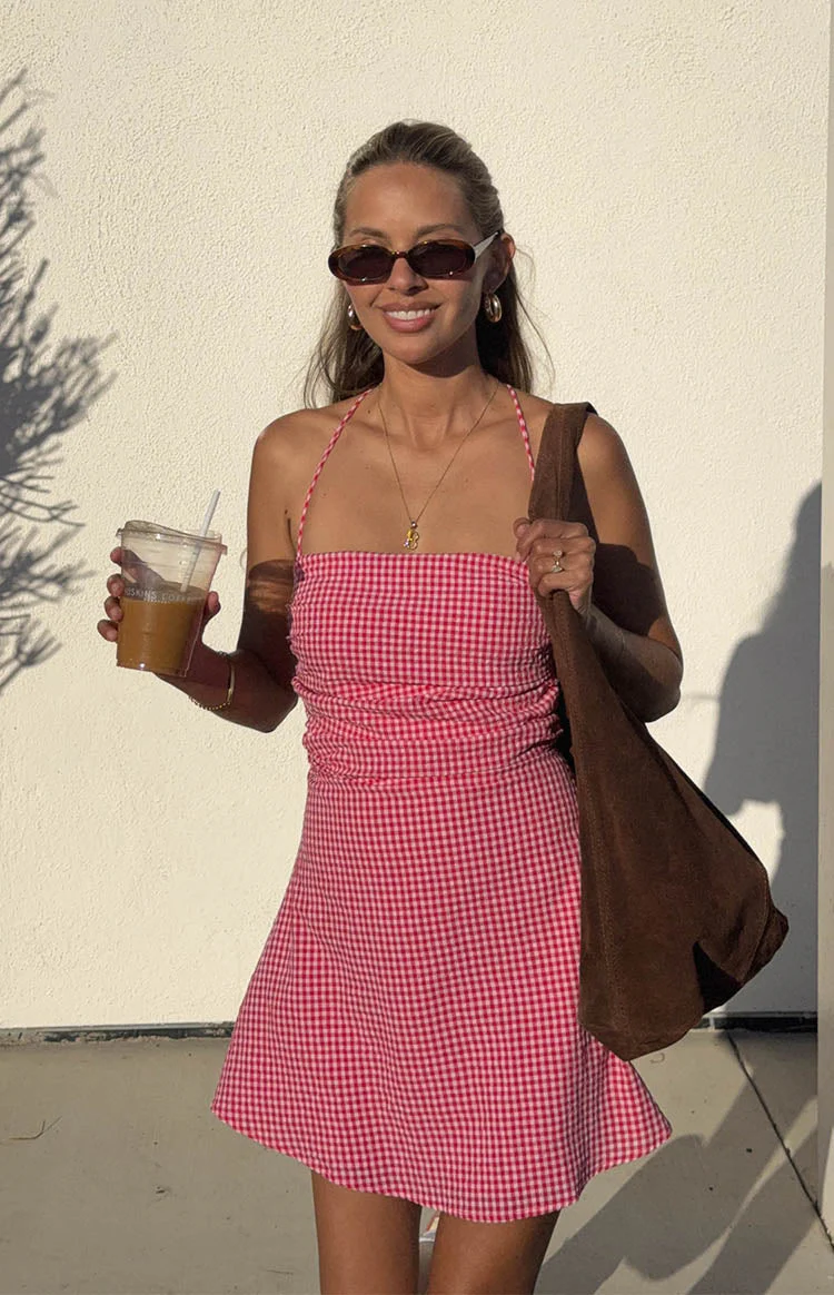 Rylan Red Gingham Mini Dress