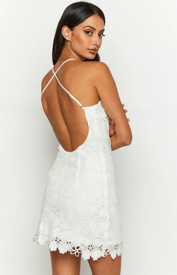 Starlette White Lace Mini Dress
