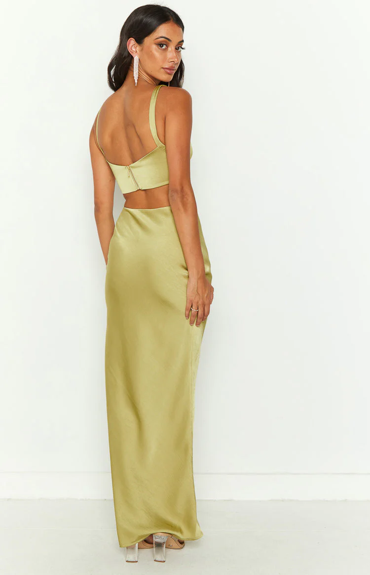 Sarah Green Corset Formal Maxi Dress