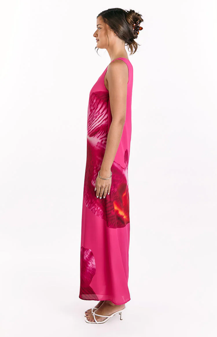 Paisleigh Pink Orchid One Shoulder Maxi Dress