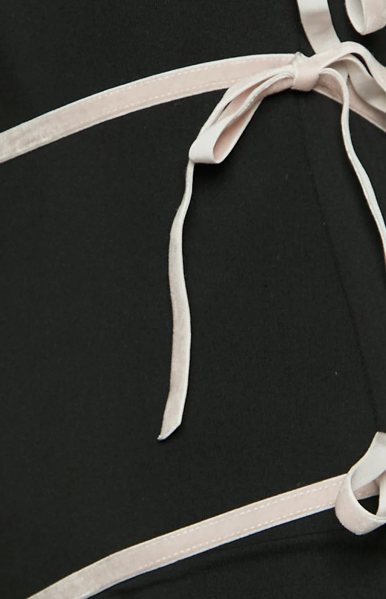 Elliette Black Bow Mini Party Dress