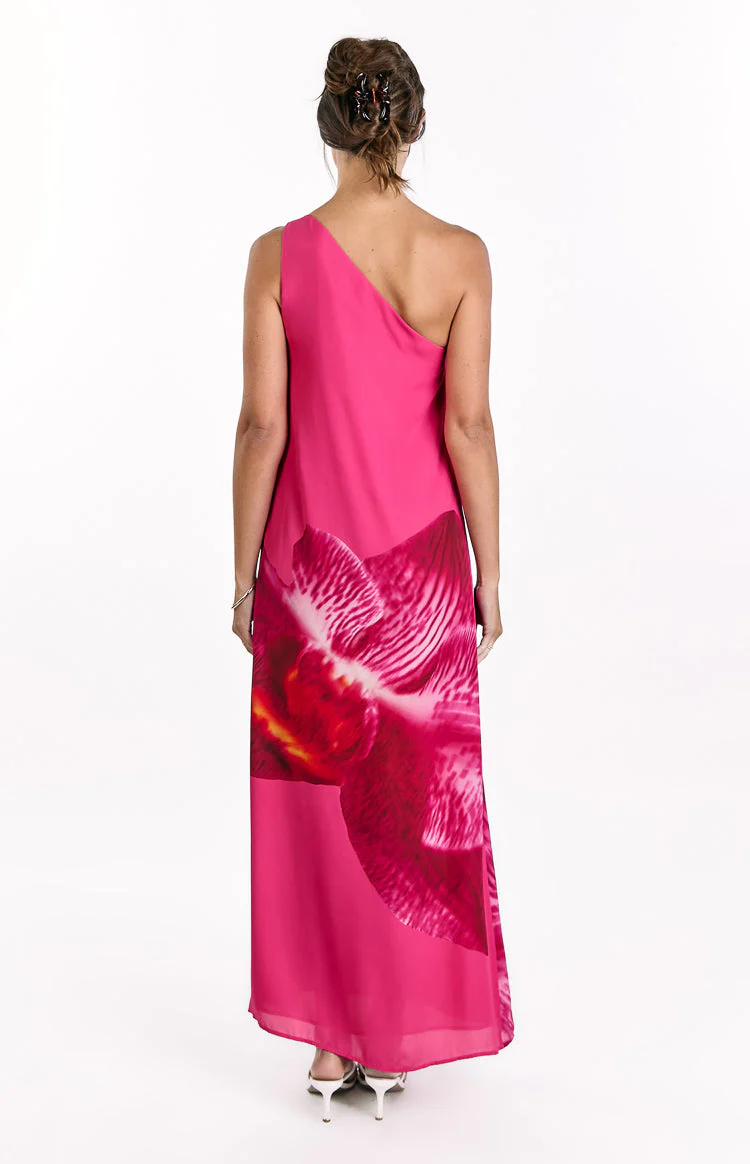 Paisleigh Pink Orchid One Shoulder Maxi Dress