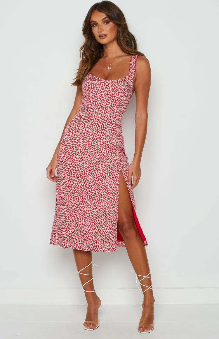 Jessie Midi Dress Red