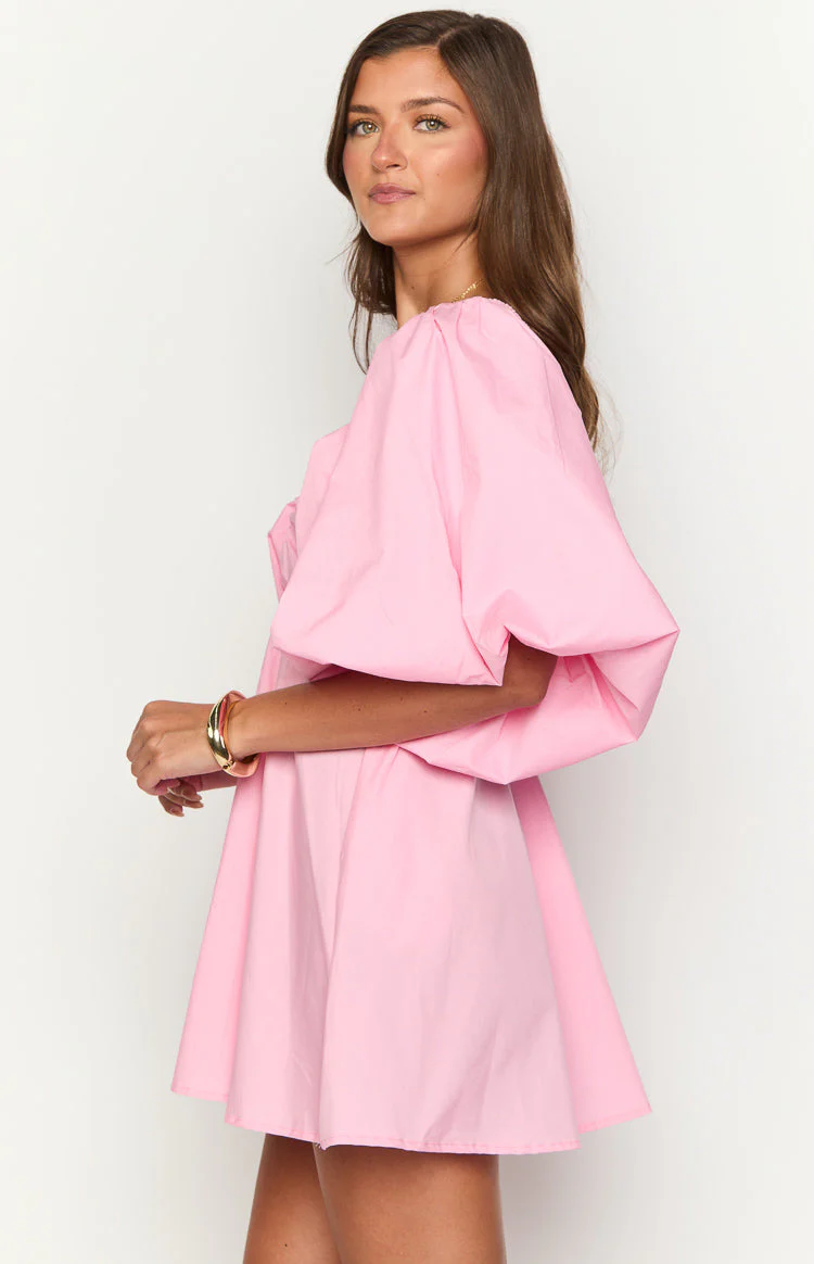 Torie Pink Short Sleeve Mini Dress