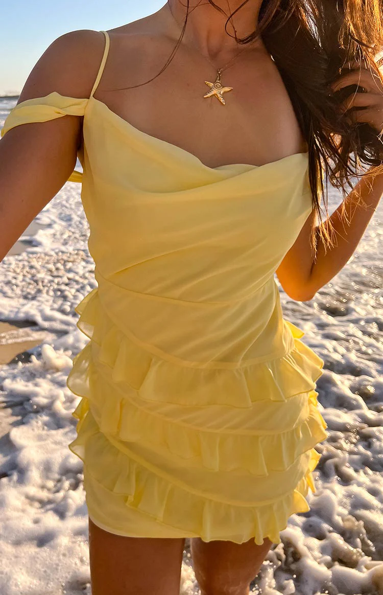 Earle Yellow Mini Dress