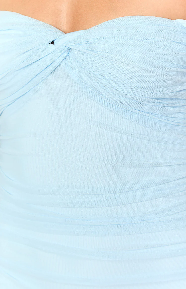 Dahla Blue Off The Shoulder Maxi Dress