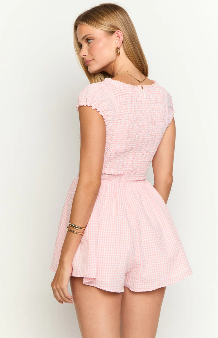 Raldo Pink Gingham Playsuit