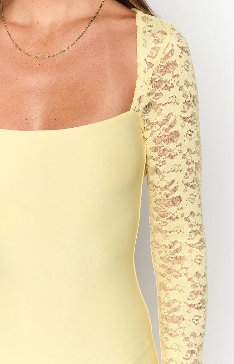 Paityn Yellow Lace Maxi Dress