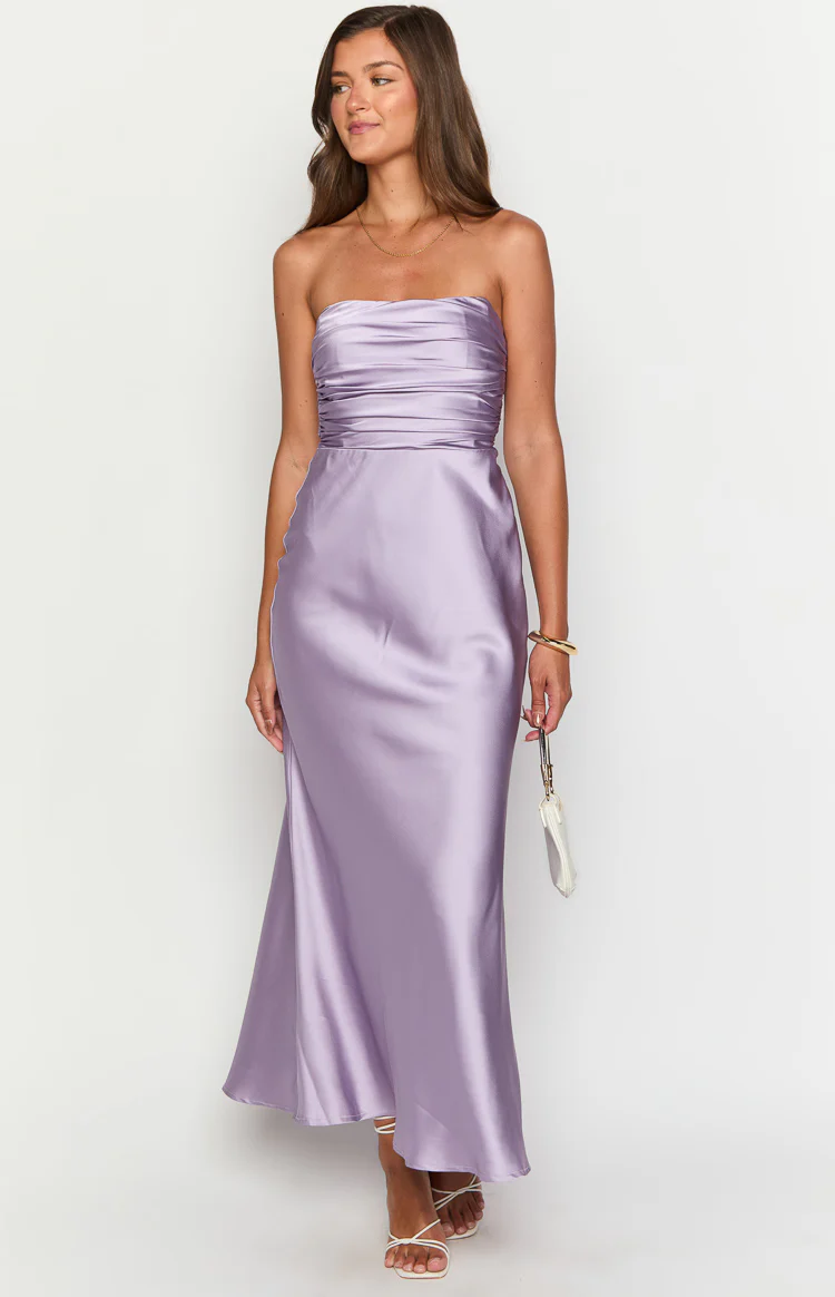 Alexia Purple Strapless Maxi Dress