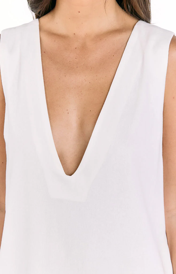 Wynn White Linen Shift Mini Dress