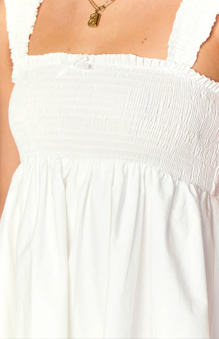 Dekoda White Cap Sleeve Mini Dress