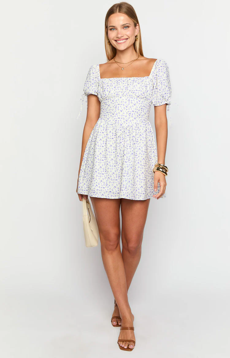 Danyal Purple Floral Mini Dress