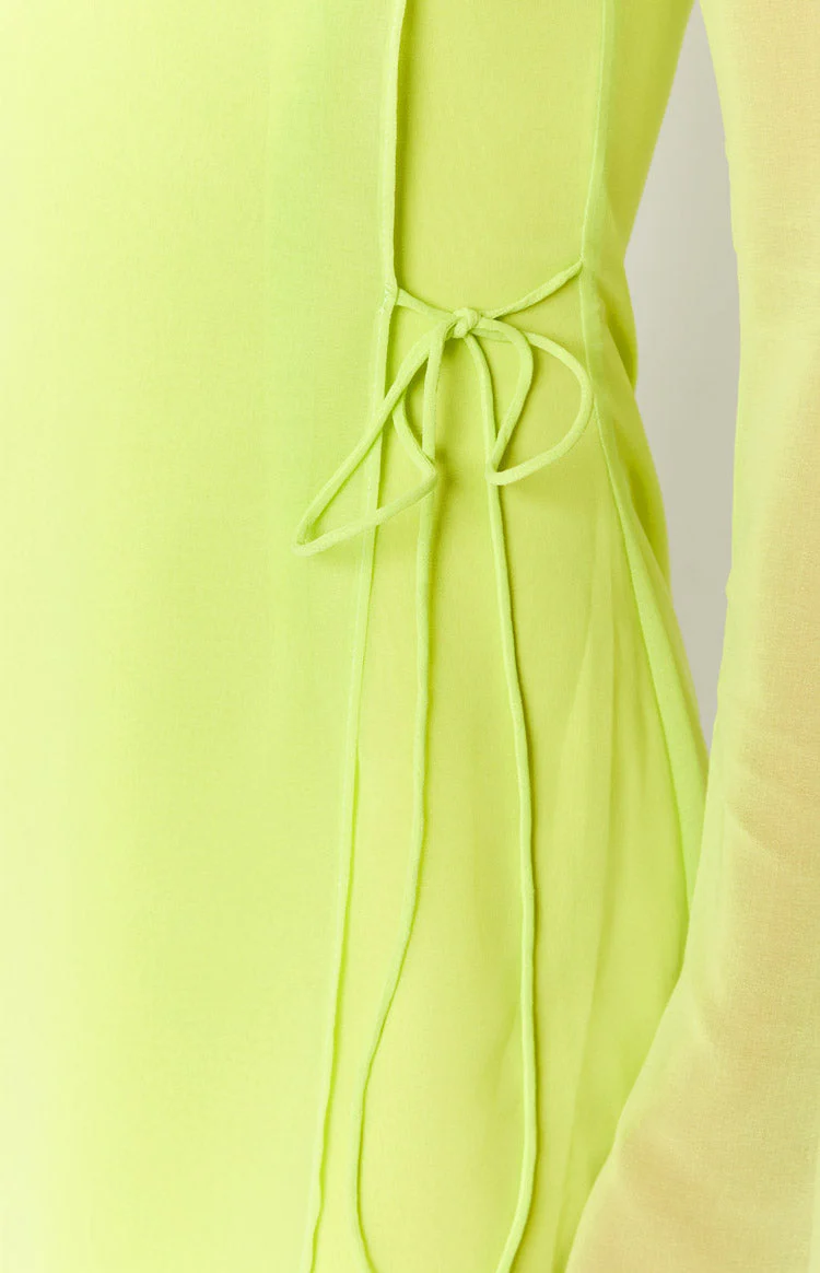 Lucy Lime Long Sleeve Mini Dress