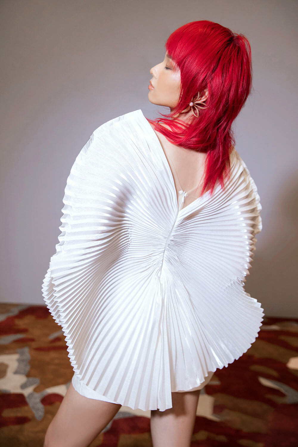 Leilani Pleated Batwing Sleeved Chiffon Set