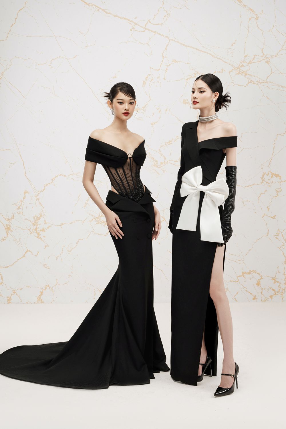 Patchouli Mermaid Off-Shoulder Velveteen Maxi Dress