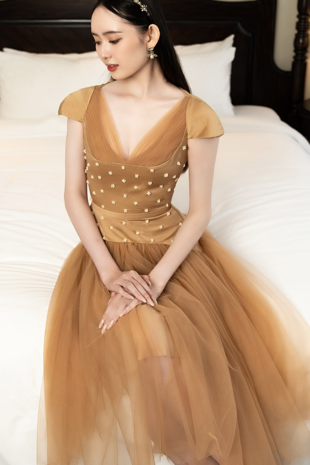 Baxenda Heart Neck Dress