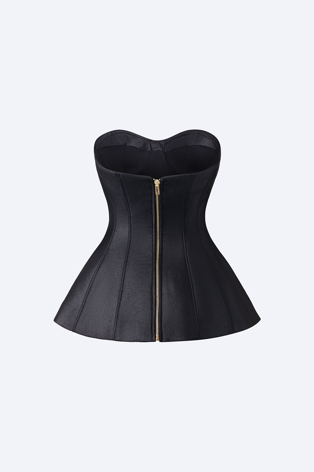 Esmeralda Peplum Semi-Heart Neck Crepe Floor Length Set