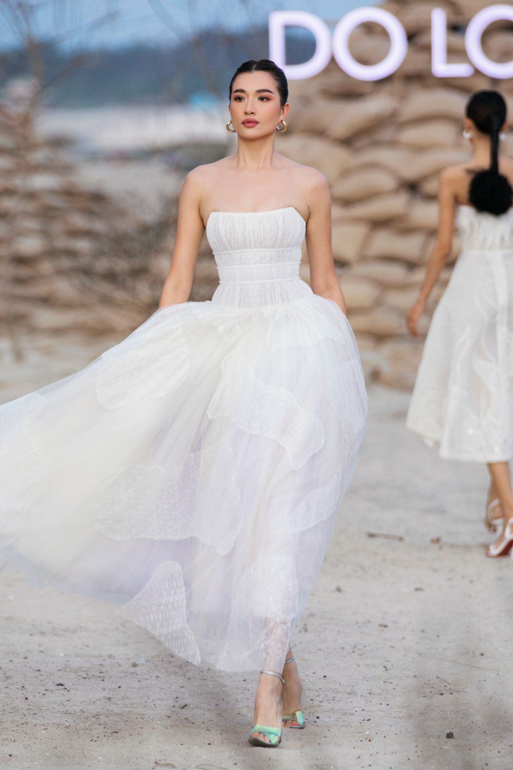 Quinn Ball Gown Straight Across Neck Tulle Ankle Length Dress