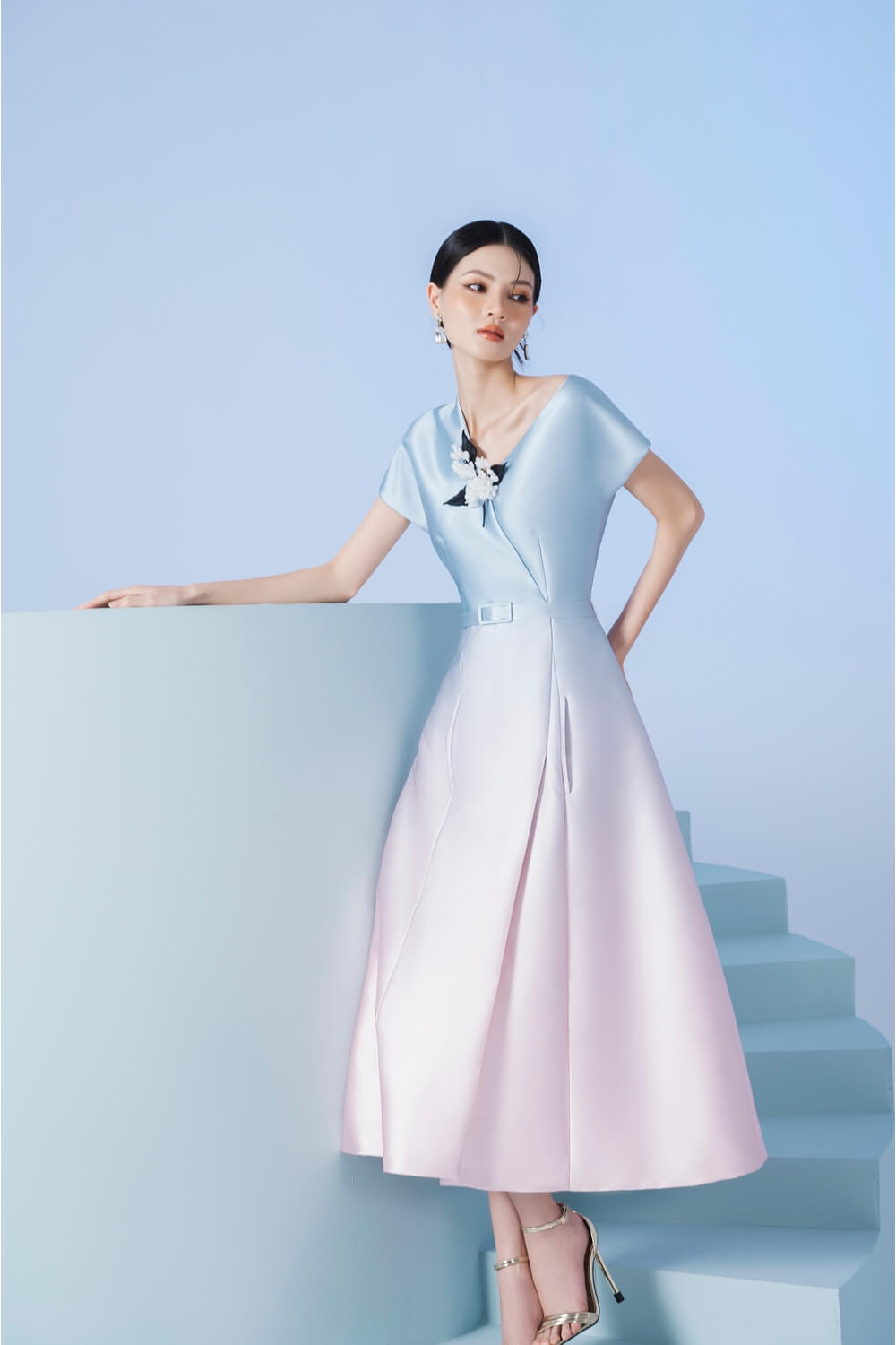 Endee Asymmetric Shoulder Dress