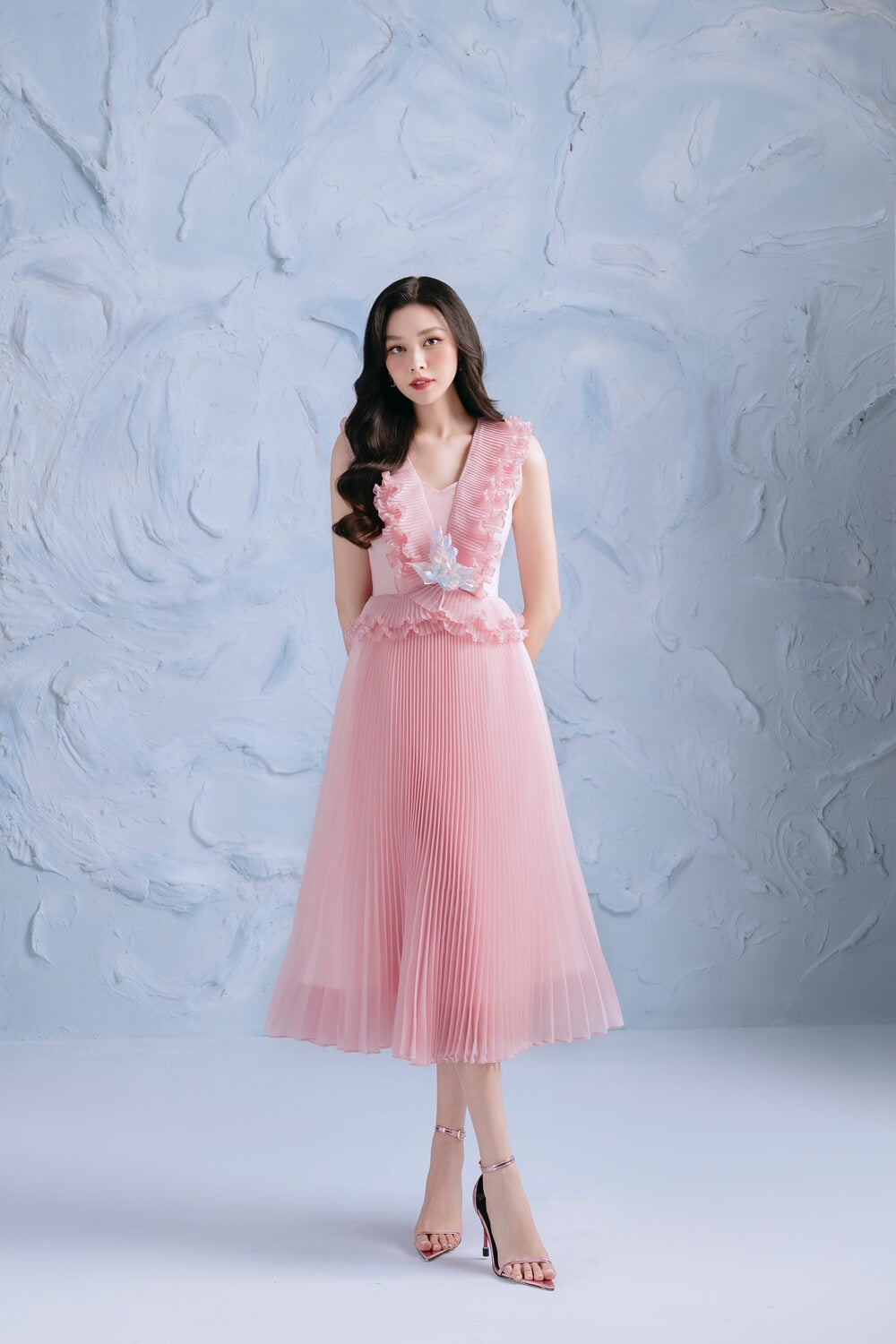 Rainbow Flower Applique Cotton Brooch