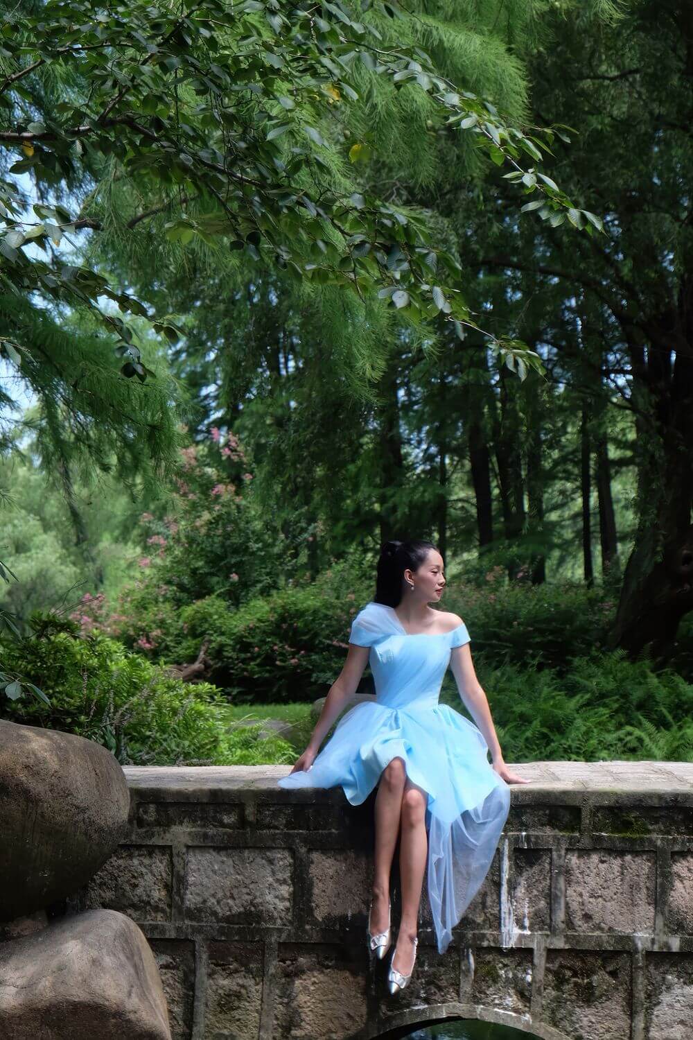 Mia Asymmetric Off-Shoulder Taffeta Midi Dress