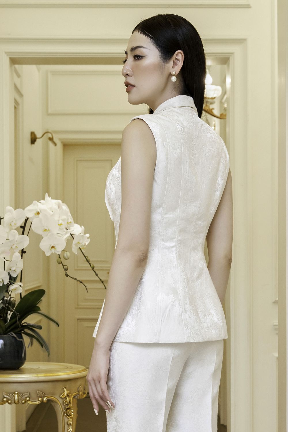 Serenity Peplum Double Breasted Brocade Blazer