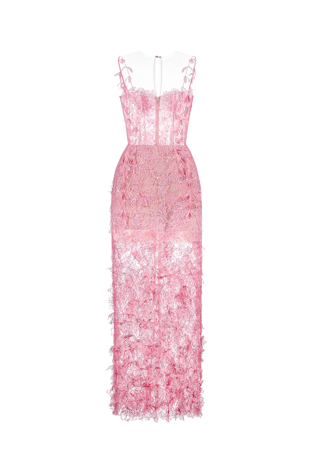 Lana Pencil Illusion Neck Polyester Midi Dress