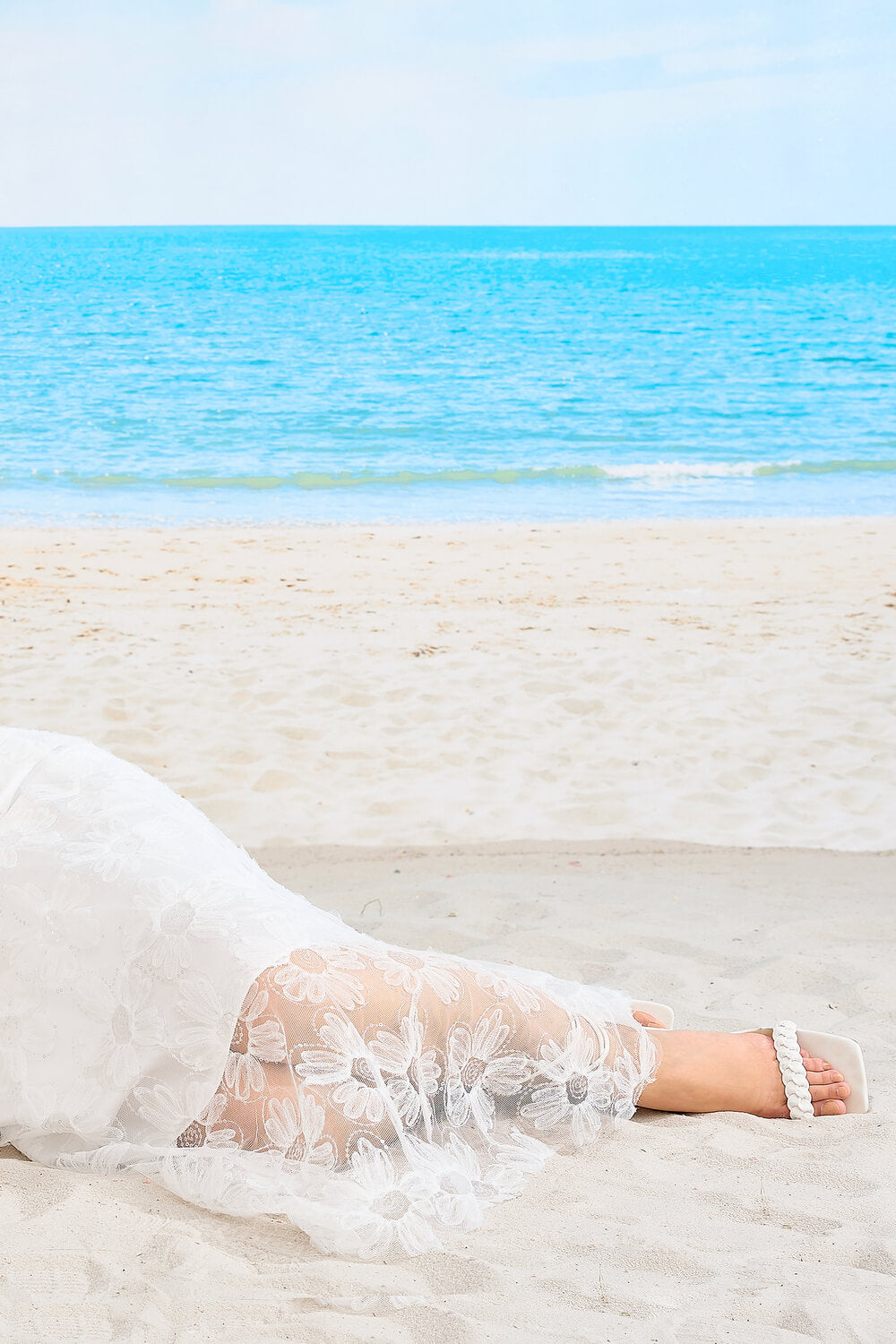 Arum A-line Strappy Mesh Sheer Midi Set