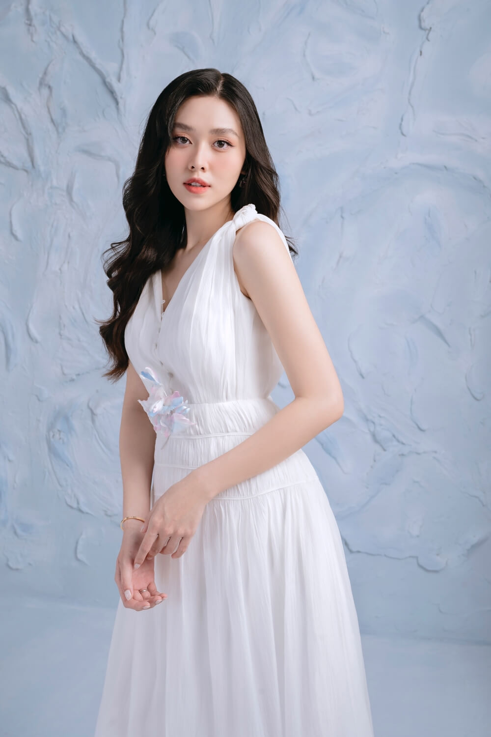 Foggy A-line V-Neck Organza Above The Knee Dress