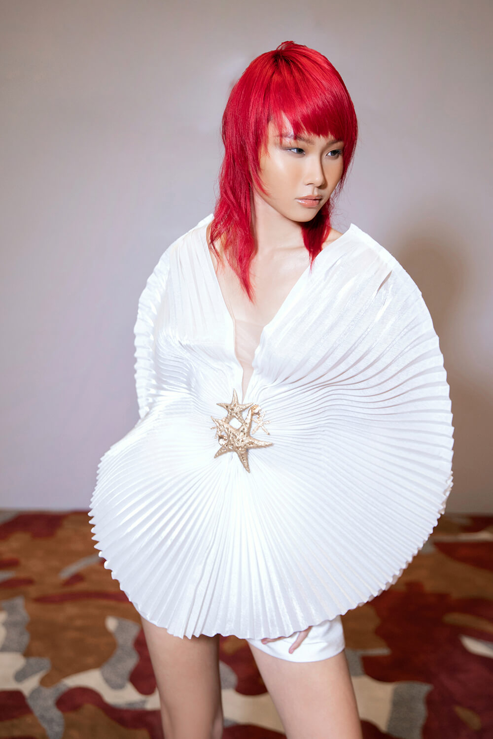 Leilani Pleated Batwing Sleeved Chiffon Set