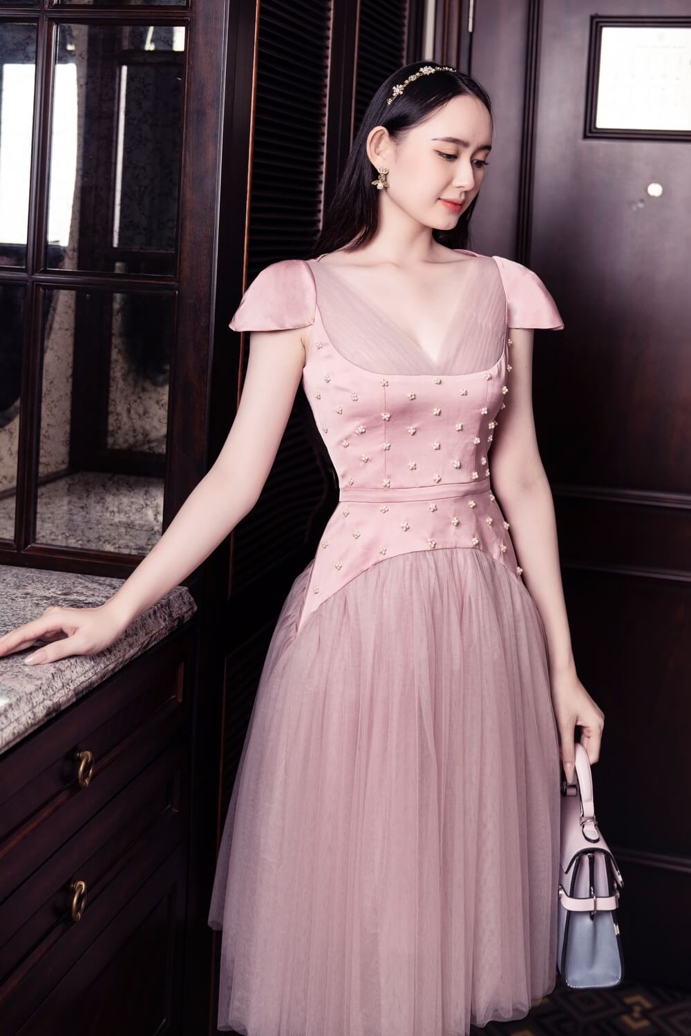 Baxenda Heart Neck Dress