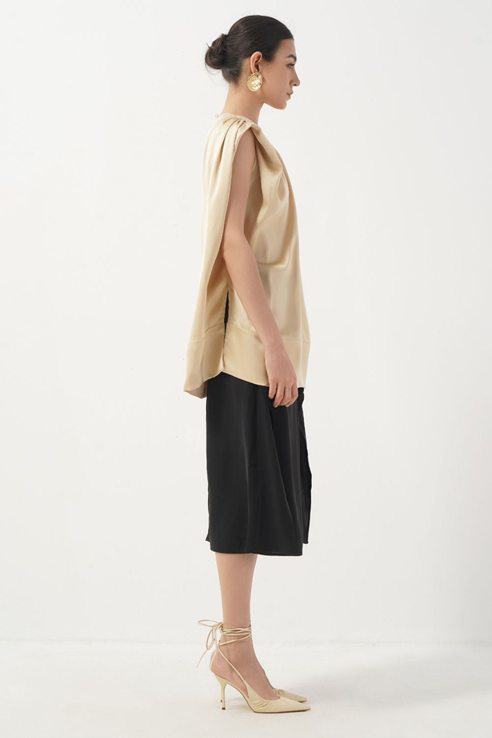 Sadie Sack Flower Applique Silk Top