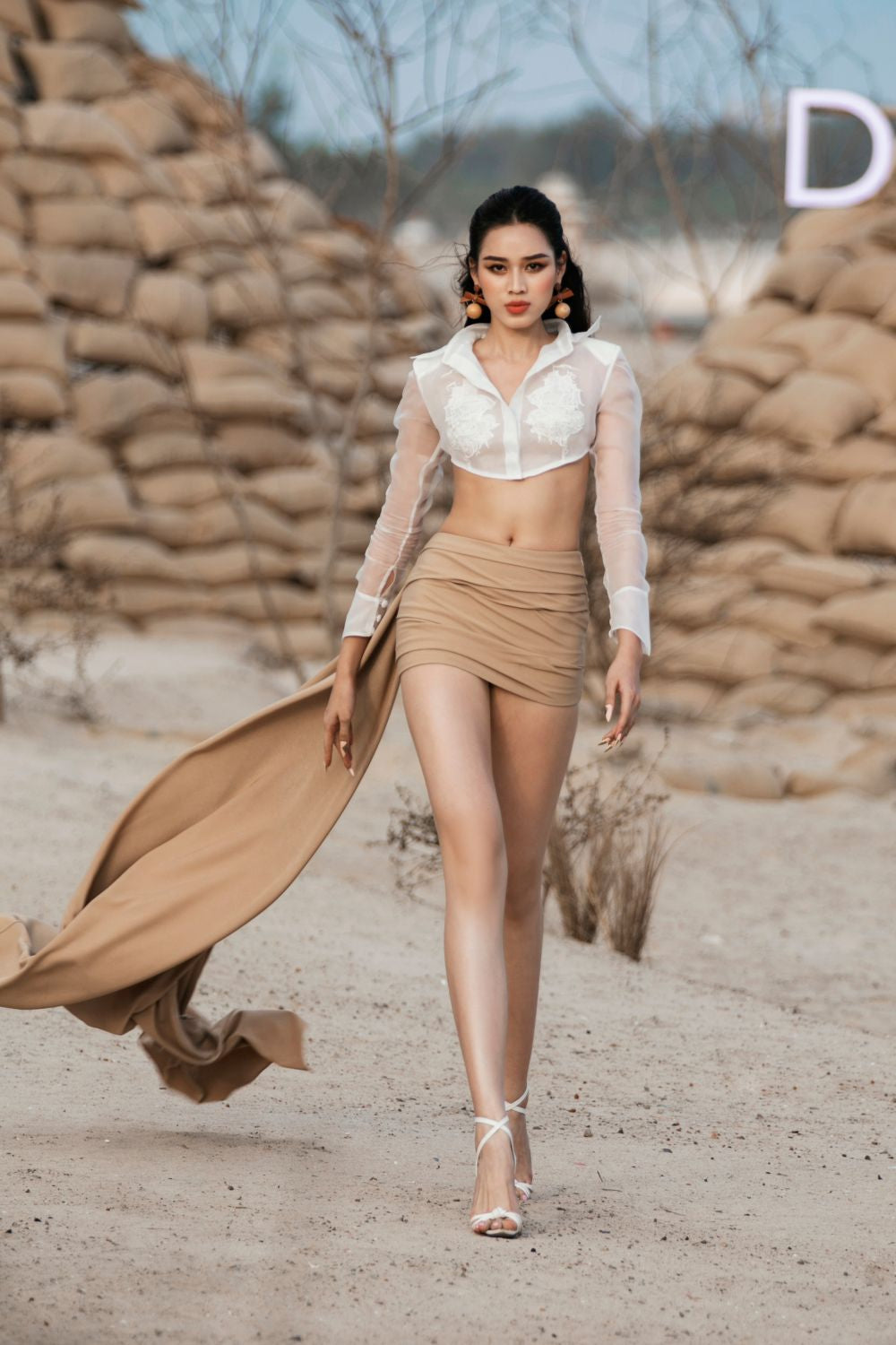 Lucy Cropped Long Sleeved Organza Set