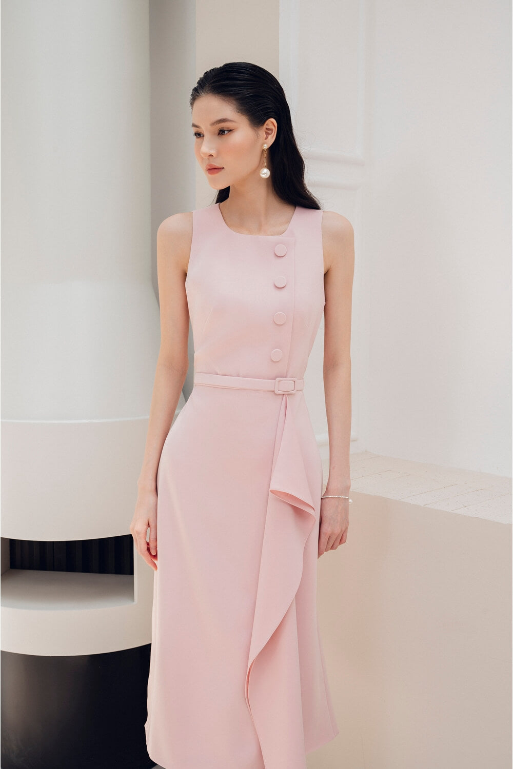 Juhi Straight Sleeveless Diamond Spandex Midi Dress