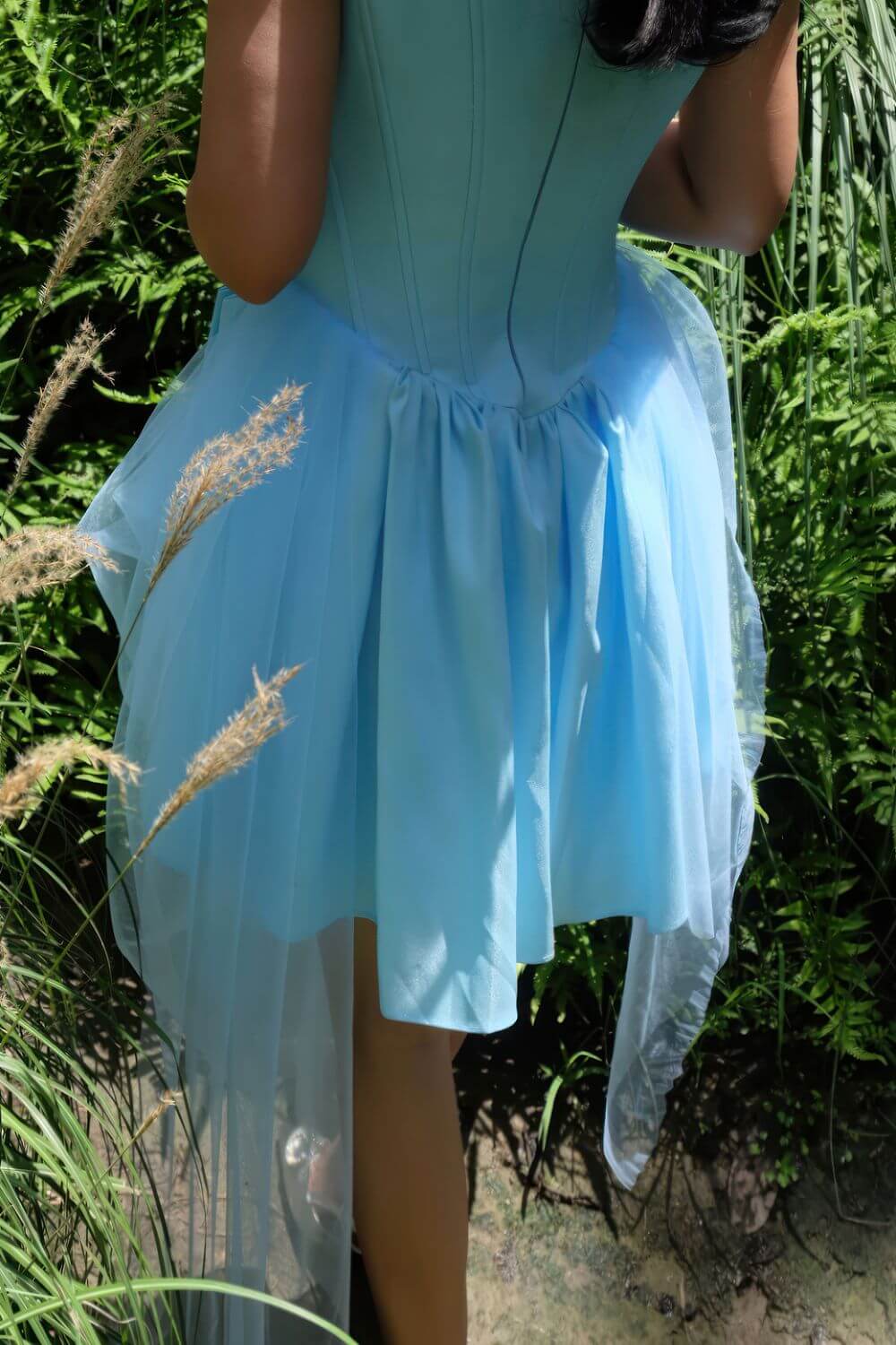 Mia Asymmetric Off-Shoulder Taffeta Midi Dress