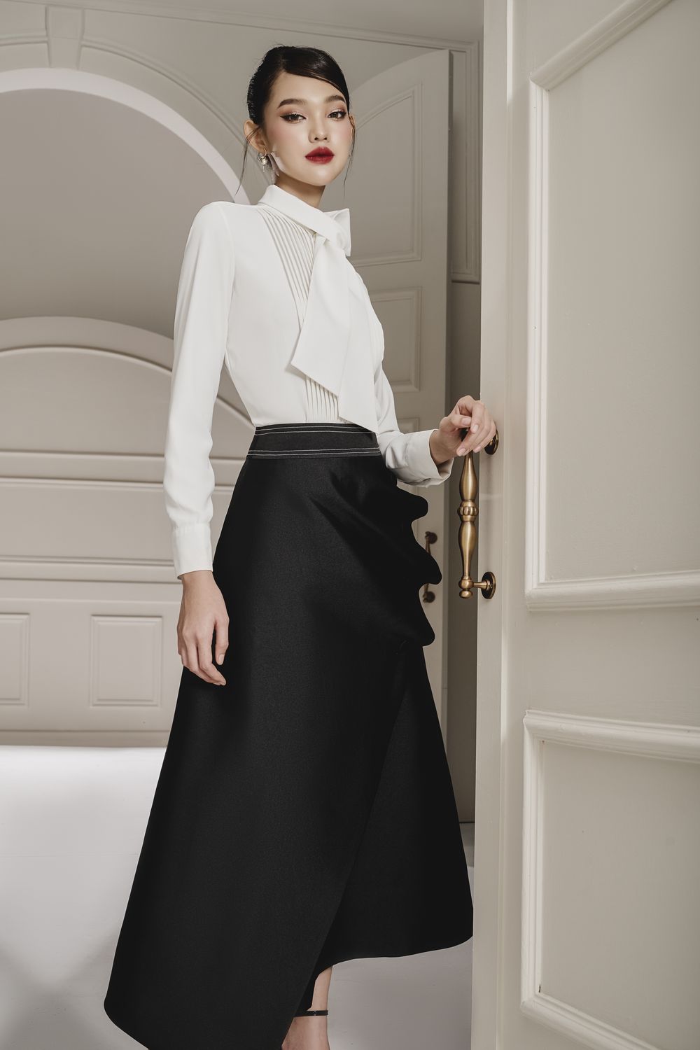Maia Wrap Long Sleeved Taffeta Set