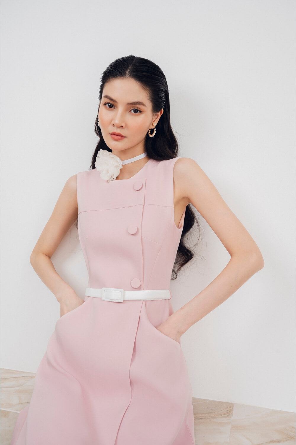 Naila A-line Sleeveless Diamond Spandex Mini Dress