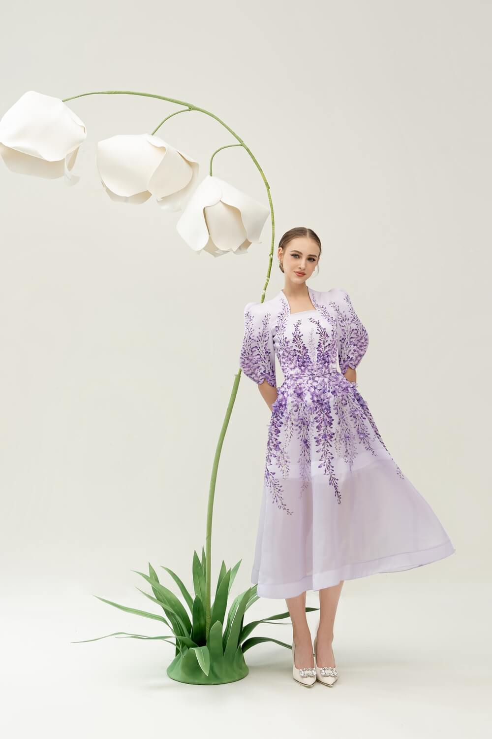 Wisteria Square Neck Dress