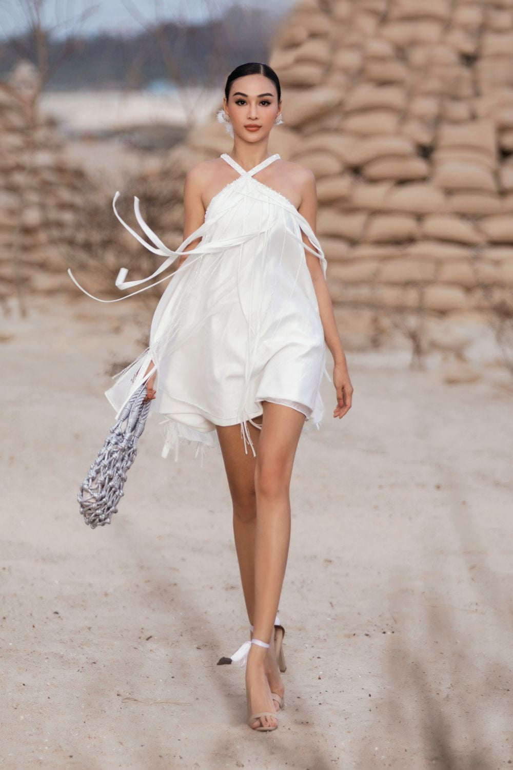 Josephine Tent Halter Neck Polyester Mini Dress