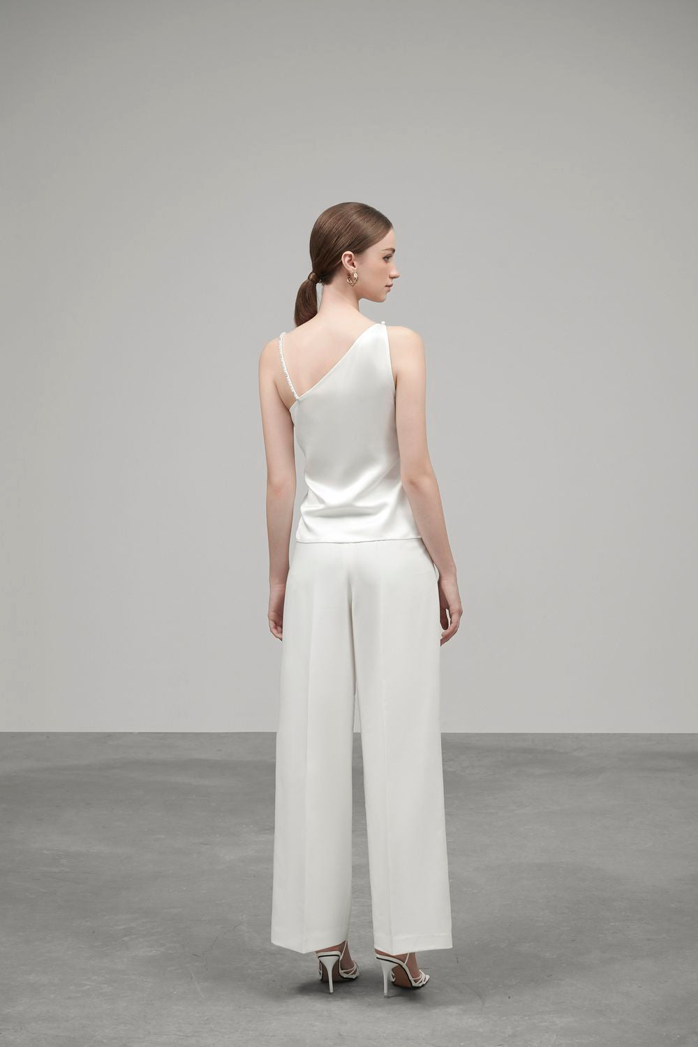 Naomi Straight Wide Leg Spandex Ankle Length Pants