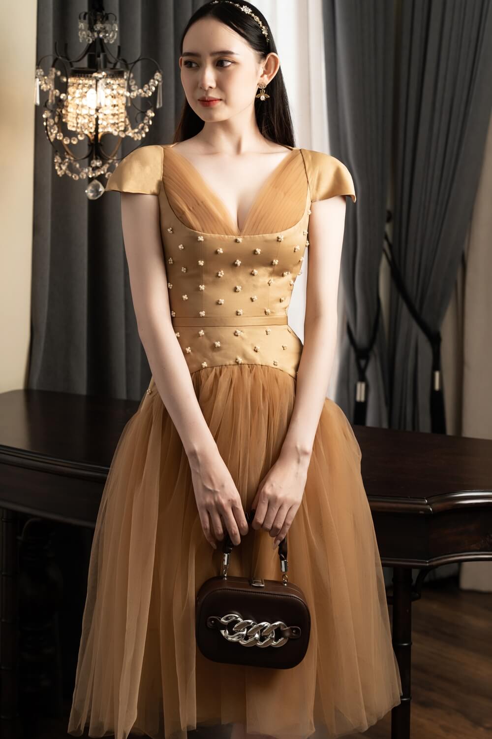 Baxenda Heart Neck Dress