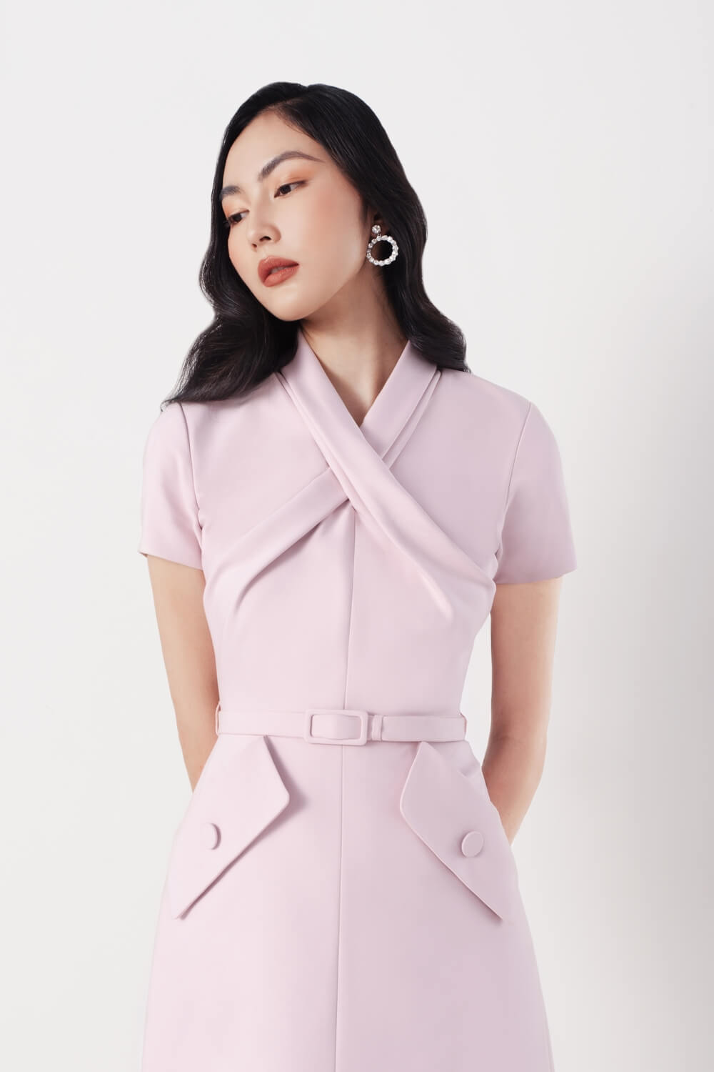 Keilley Crossover Neck Dress